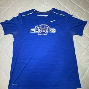 Nike Dri Fit Blue UW Platteville Football Tee men’s L